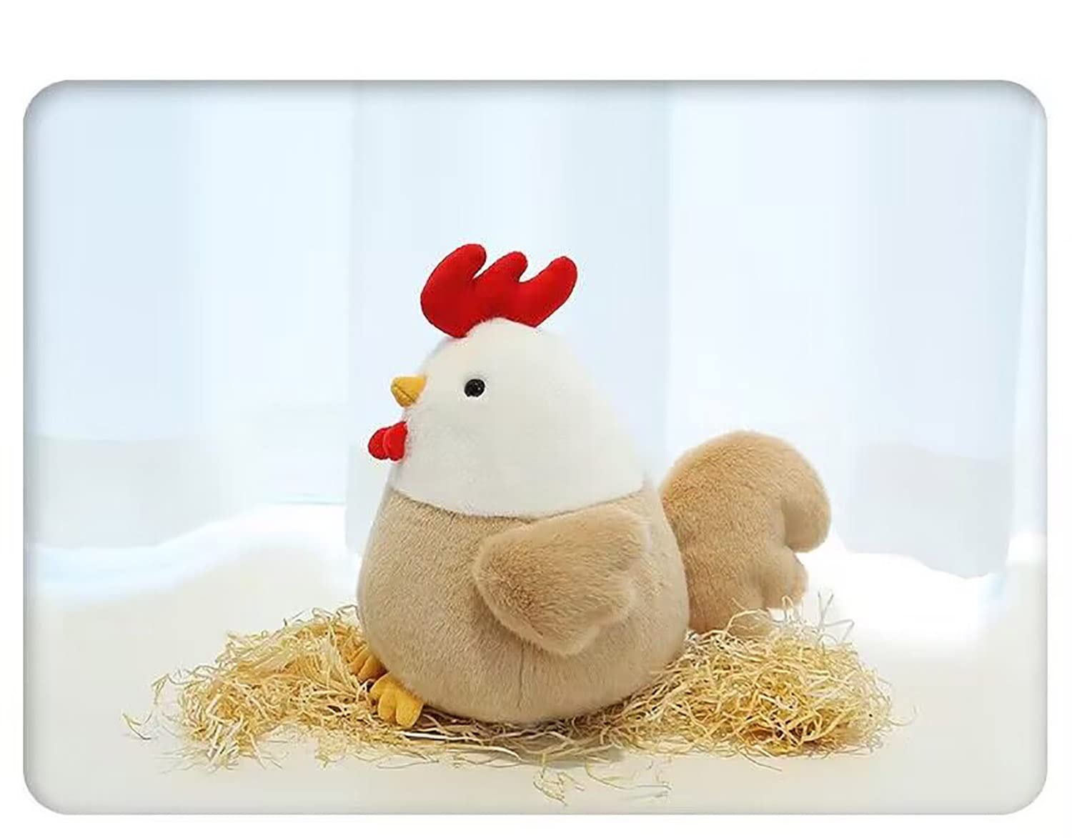 YUKOUQIAN Chicken Stuffed Animal Chicken Plush Doll Toy 8 inch for Girls Christmas (Chicken)