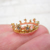 Miniature Gold Crown, Dollhouse Tiny Miniature Crown, with Diamond Rhinestones, Fairy Crown, for Fairy Tale Garden, Dollhouse Miniature, Terrarium