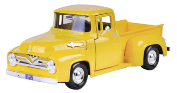 1955 F-100 Pickup Truck Yellow 1/24 Diecast Model Car by Motormax 79341yellow