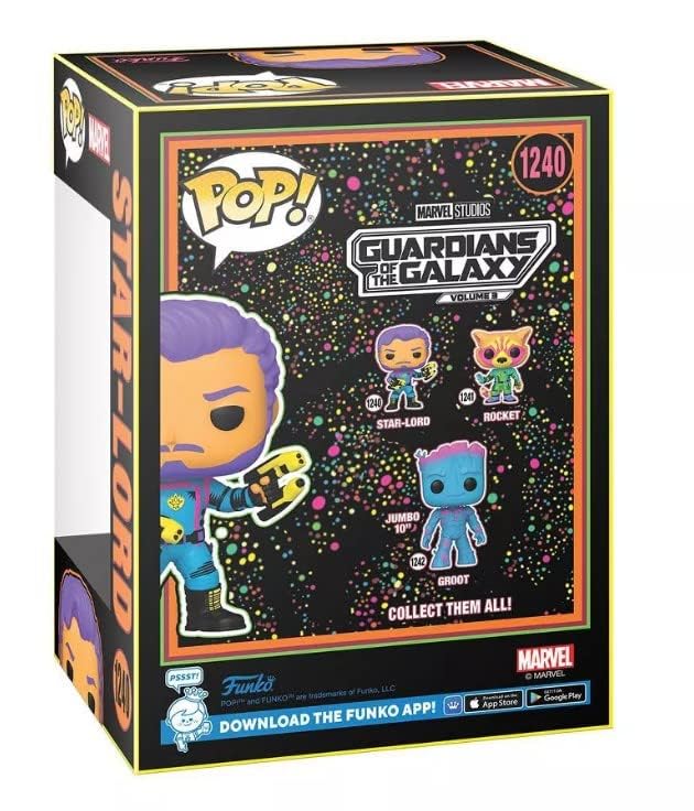 Funko Pop Marvel Black Light Vinyl Figure Collection MCU Glow Toy (Star Lord), (FPMBL423)