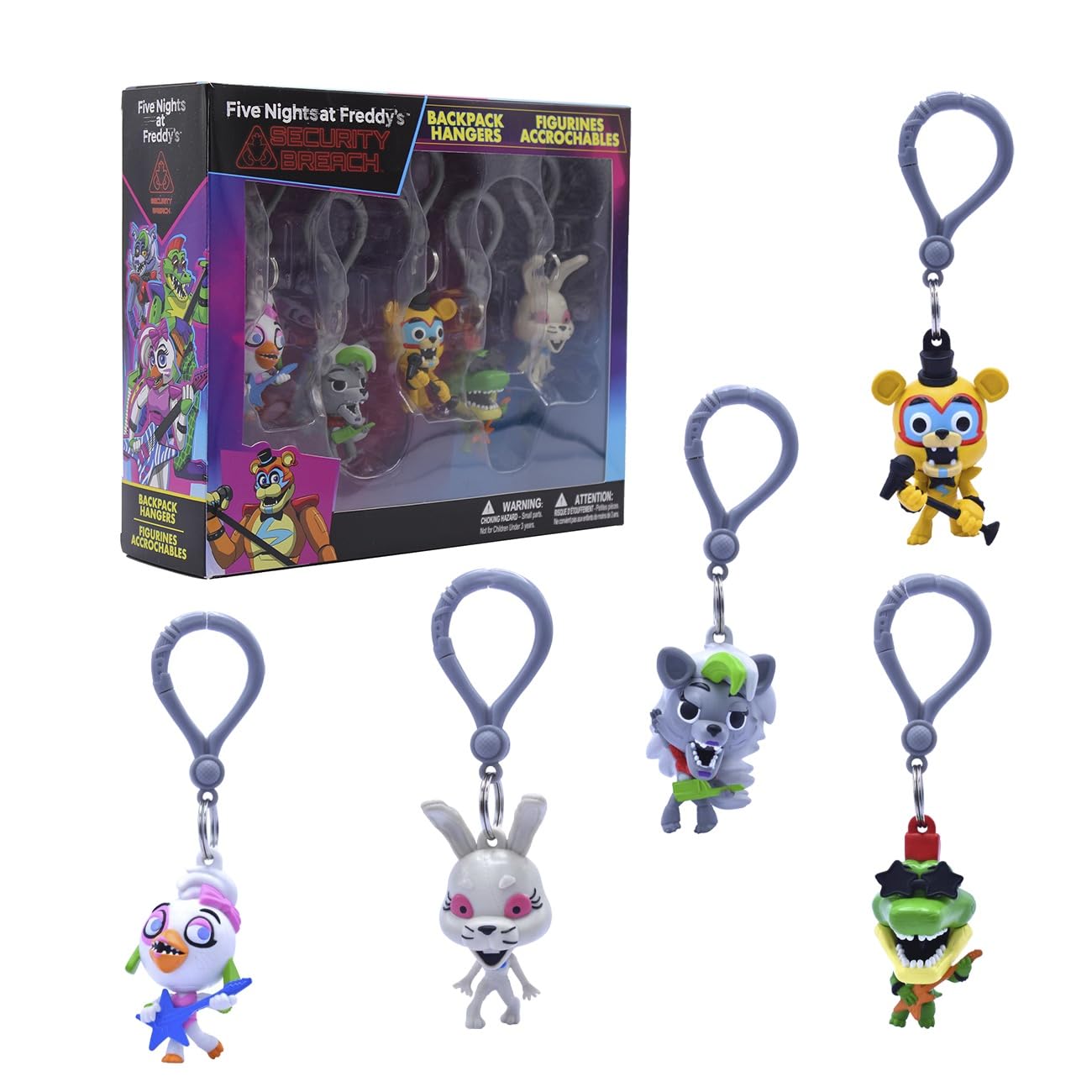 Just Toys LLC Five Nights at Freddy's Backpack Hangers (Five Nights at Freddy's Security Breach Backpack Hangers S1 Collector's Box)