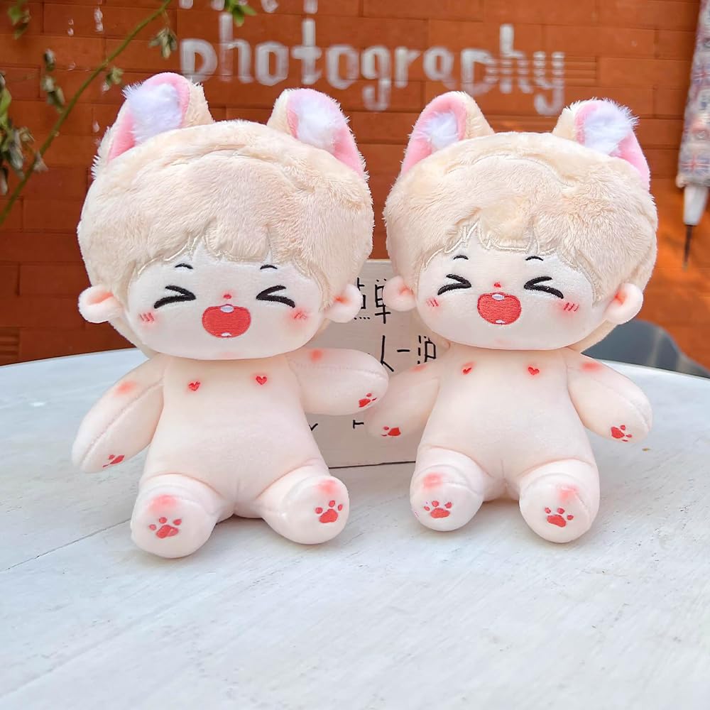 niannyyhouse Rabbit Ears Boy Stuffed Body 20cm Plush Doll Wearable Clothing (10-with Skeleton)
