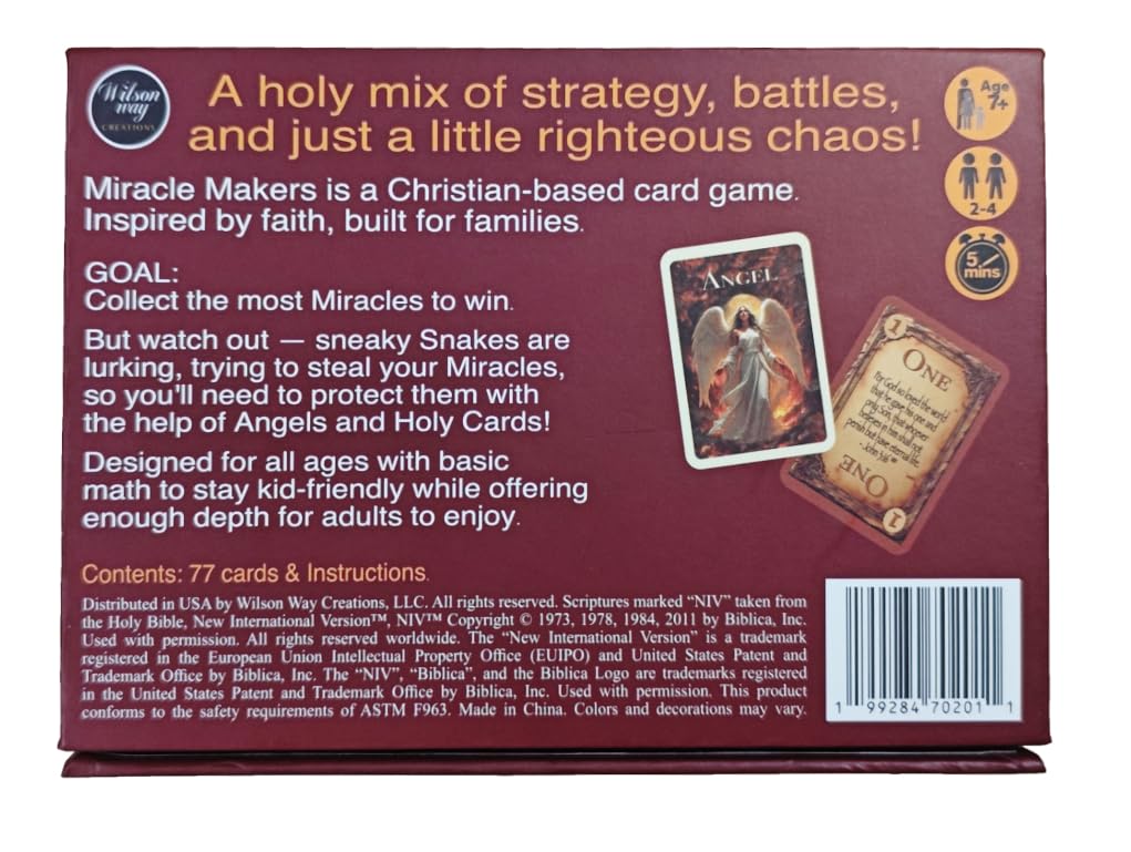 Miracle Makers Card Game | Christian-Themed, No Biblical Knowledge Required | Non-Denominational Fun | Ages 7+, 2-4 Players | Faith-based Gift | Great