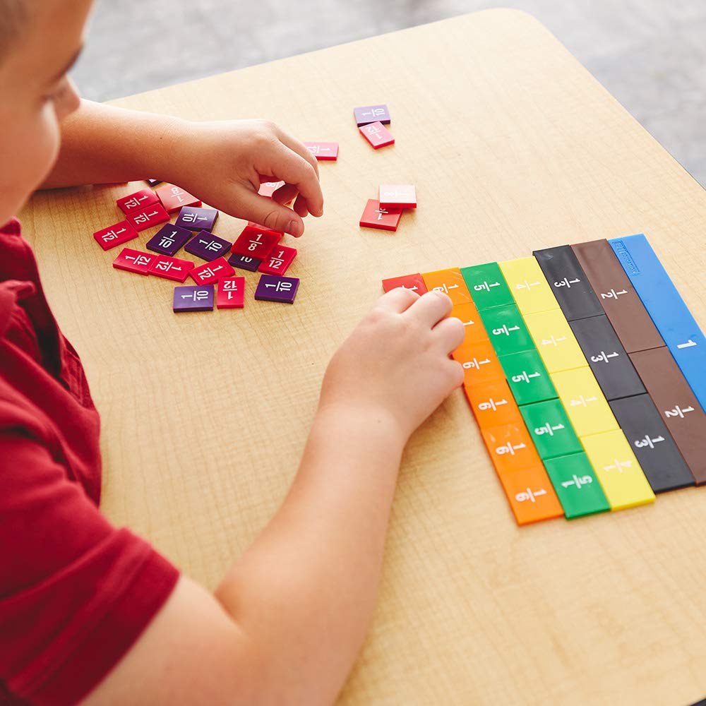 EAI Education Fraction Tiles Without Tray: Numbered - Set of 51