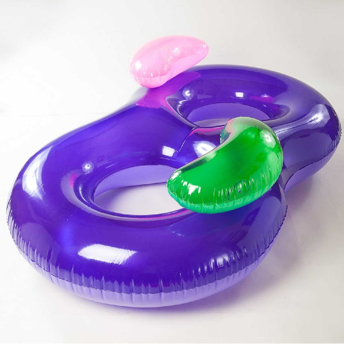 76" Inflatable Purple Side by Side Swimming Pool Lounger Raft