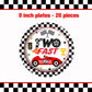 126pcs Race Car 2nd Birthday Party Decorations - White and Black Checkered Racing Car Two Fast Dessert Plates Napkins Cups Straws Table Cloth for Kids