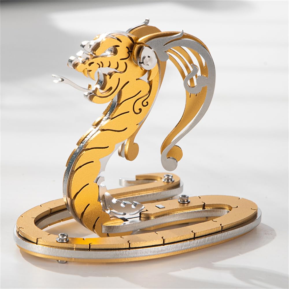 Mokrdomain Snake 3D Metal Puzzle, Golden, 27 Pieces