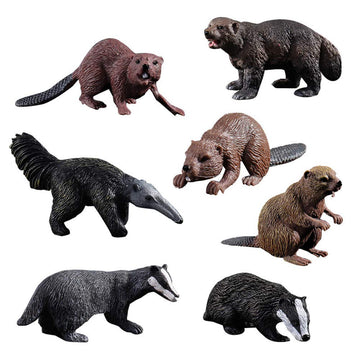HOMNIVE Rainforest Figures for Kids, 7 pcs Plastic Realistic Animal Figurines, Small Animals Cake Topper, Learning Educational Toys for Christmas