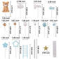 46 PCS 3D Bear Balls Cake Toppers Brown Teddy Bear for Birthday Party Wedding Baby Shower Supplies(Blue)