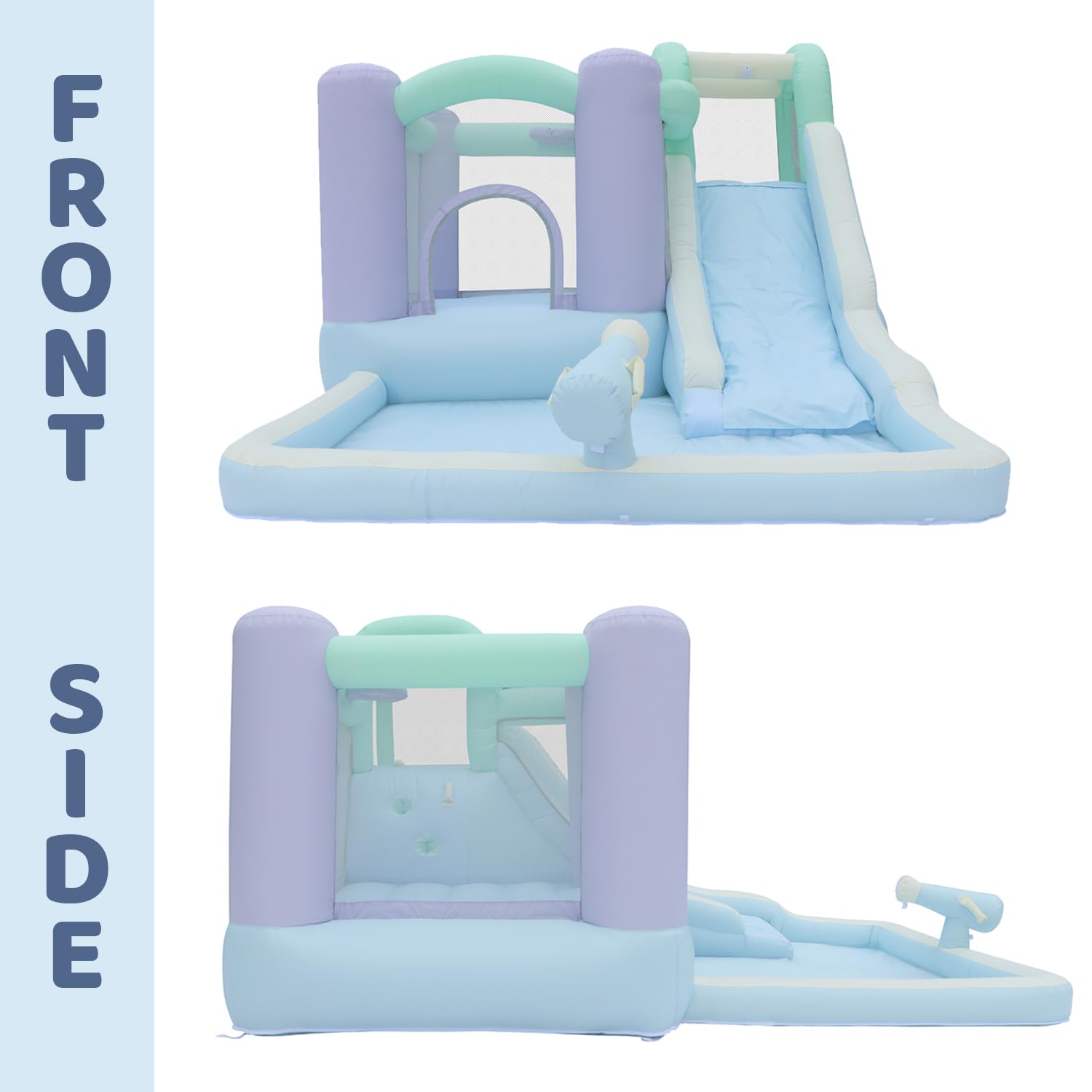 Bounceland Splash Zone Dream Wet or Dry Bounce House Water Slide, 11.5ftL x 9ftW x 6ftH, Pastel Color, Spacious Bounce Area, Splash Pool, Climbing