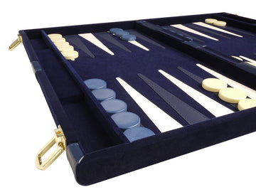 Middleton Games 15-inch Deluxe Backgammon Set - Blue