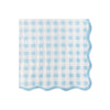 Bonjour Fête Light Blue Gingham Paper Party Dinner Napkins | Premium Party Supplies | Baby Showers, Bridal Showers, Tea Parties, & Casual Gatherings |