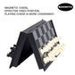 AMEROUS 10 Inches Magnetic Travel Chess Set with Folding Chess Board - 2 Extra Queens - Instructions for Beginner, Kids and Adults