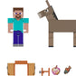Mattel Minecraft Action Figures & Accessories 2-Pack, Steve & Donkey in 3.25-inch Scale, Collectible Toy Set