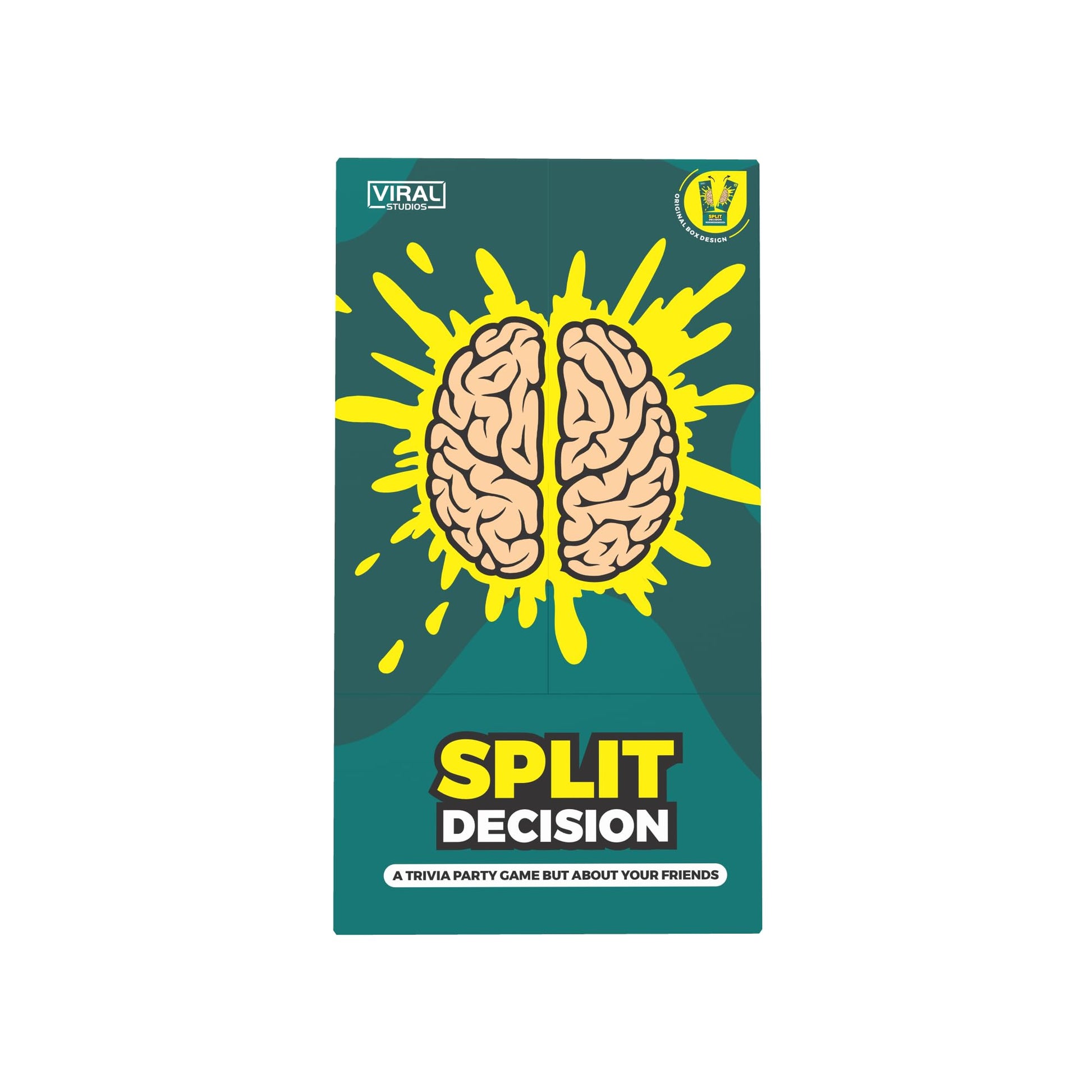 Viral Studios Split Decision Board Game, Ages 17+ for 3+ Players, Intuition Meets Accusation