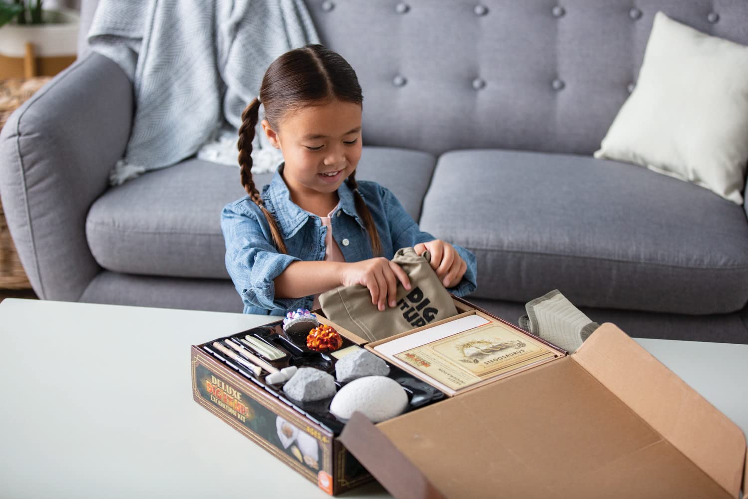 MindWare Dig It Up! Deluxe Dinosaur Excavation Kit - Ages 4+ Dino Dig Kit - Includes Excavation Tools to Dig Out 8 Treasures
