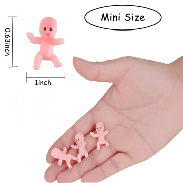 Messar 200 Pieces Mini Plastic Babies, 1 Inch Baby Doll for Baby Shower Party Favors Ice Cube Game Party Decoretions Baby Bathing and DIY Crafting
