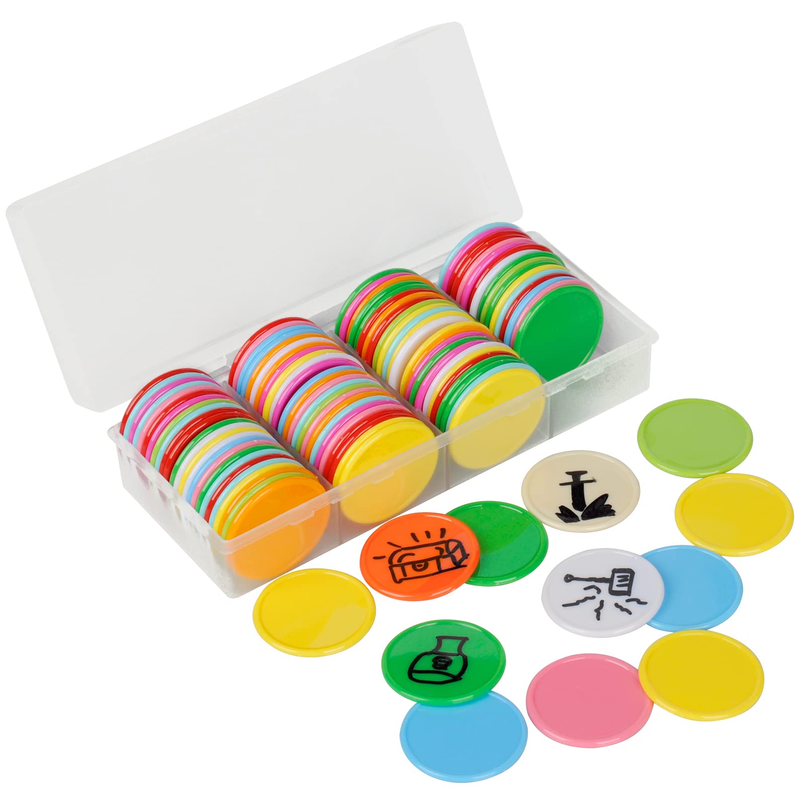 CZYY Blank Erasable Tokens, 100 Reusable RPG Game Counters