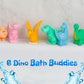 Dinoland Bath Buddies Baby Bath Toys 6-12 Months, Infant Floating Dinosaur Bathtub Toys for Toddlers 1-3, Soft Bath Toys for Babies