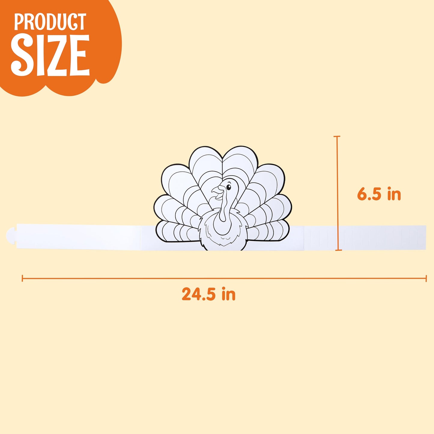 JOYIN 24 Pcs Thanksgiving Coloring Headbands, Color Your Own Turkey Crowns Kids Craft Set for Thanksgiving Kids School Activities Class Events Party