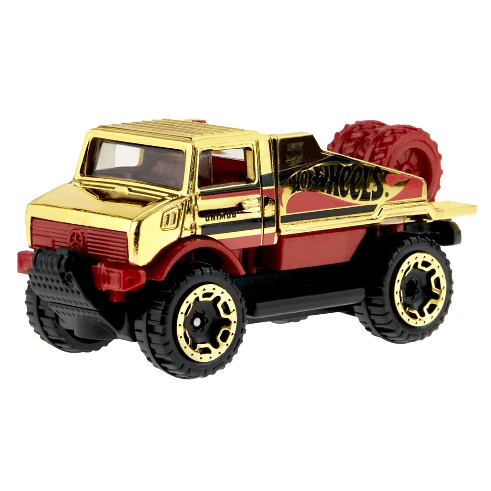 Hot Wheels Die-Cast Collectible Vehicle - 55th Anniversary Black and Gold Edition ~ Inspired by Mercedes-Benz Unimog U 1300 L Truck ~ 3/6