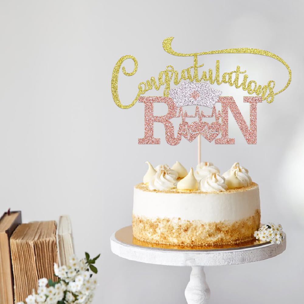 Congratulations RN Cake Topper -Congrats Nurse/BSN Cake Decor,Congratulations High School/College Graduation,Medical School Graduation Party