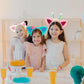 Atvscay 4pcs Plush Cat Ears Headbands, Dollhouse Birthday Party Accessories, Glitter Cartoon Kitty Headwear For Girls Halloween Supplies (4PCS Plush)