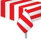 Oojami Carnival Theme Tablecloths 6 Pack - Red and White Striped Plastic Disposable Table Covers 54 x 108 Inch for Circus Party Decorations, Birthday