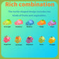 50 Pcs Small Bulk Mini Resin Turtles, Glow-in-The-Dark Fairy Garden Accessories with Fruit Designs, Ocean Theme Collection for Miniature Scenes, 10