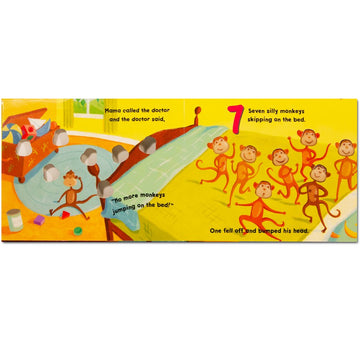 Eight Silly Monkeys Book Set for Kids Toddlers with Stickers