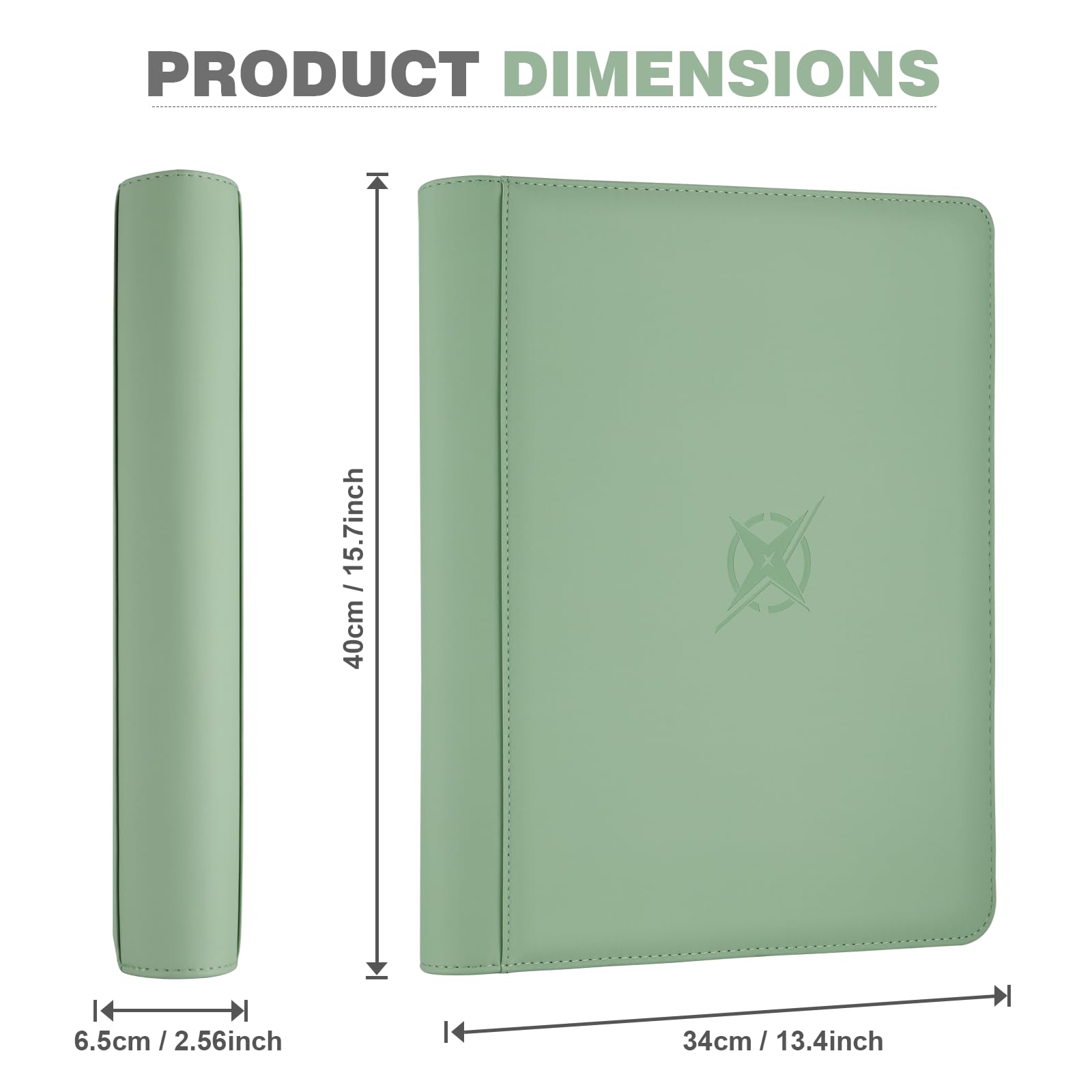 Top Loader Binder Trading Card Binder for Sports & Trading Cards - Holds 288 3x4" Toploaders, 9-Pocket Album for MTG, TCG & Sports Cards (Soft Green)