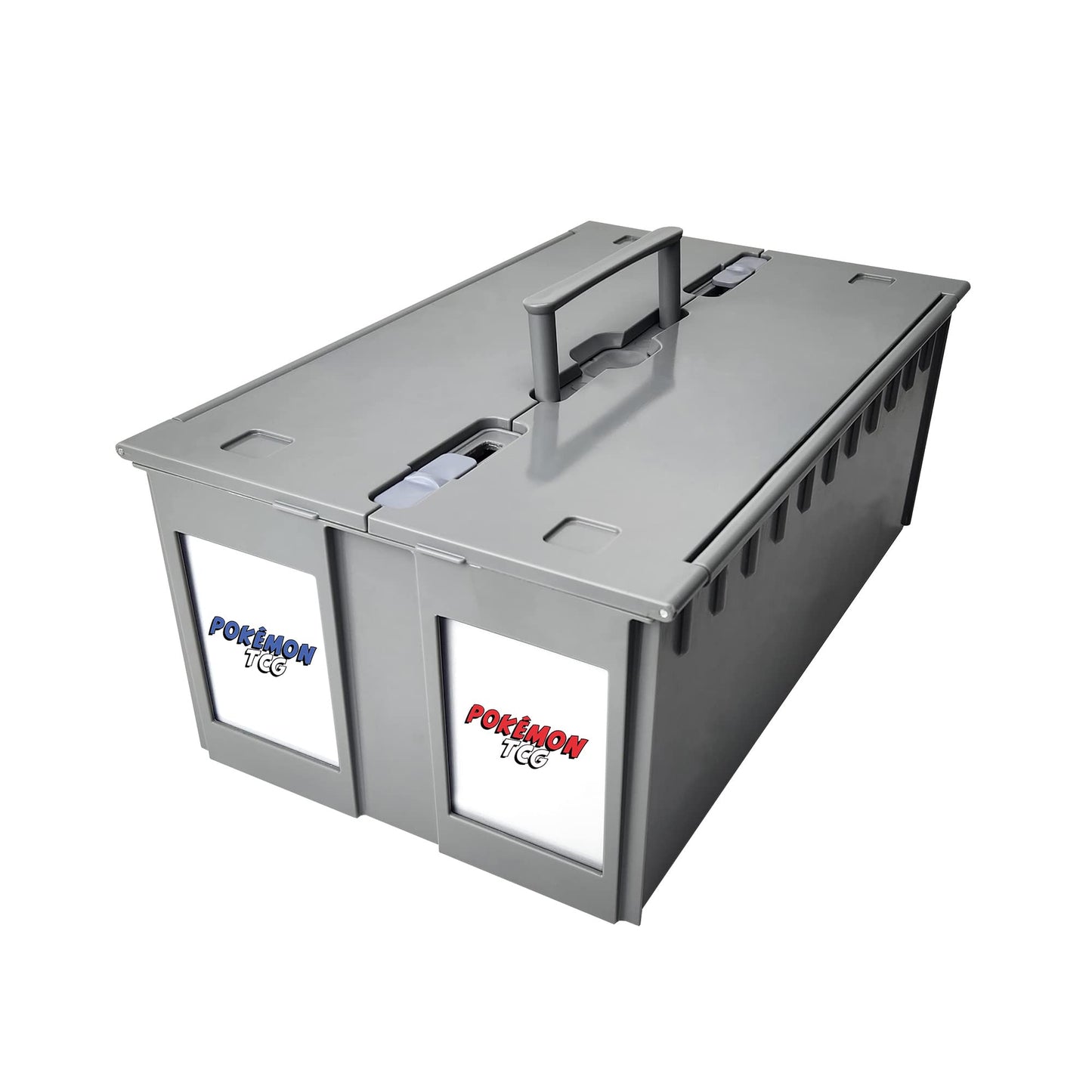 BCW 2-Row Graded Card Storage Box - Gray | Stackable PSA Slab Case with Lid & Handle | Compatible with PSA, BGS, SGC, CSG, HGA | Includes Card Bin