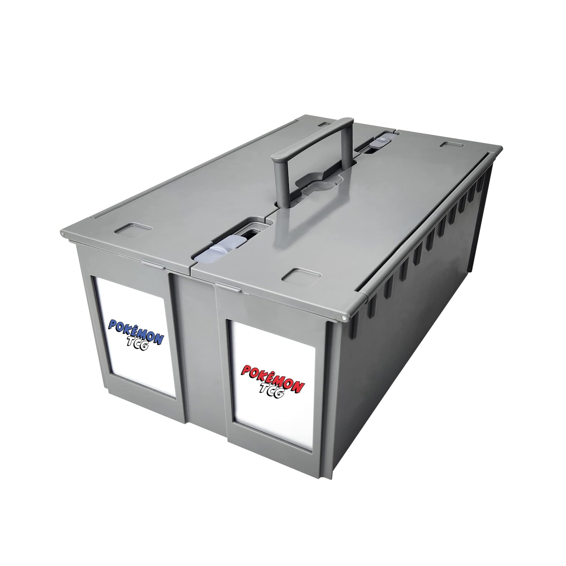 BCW 2-Row Graded Card Storage Box - Gray | Stackable PSA Slab Case with Lid & Handle | Compatible with PSA, BGS, SGC, CSG, HGA | Includes Card Bin