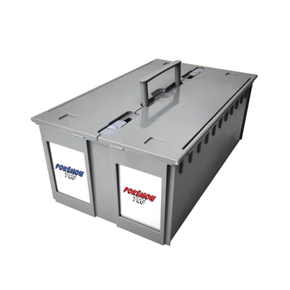 BCW 2-Row Graded Card Storage Box - Gray | Stackable PSA Slab Case with Lid & Handle | Compatible with PSA, BGS, SGC, CSG, HGA | Includes Card Bin