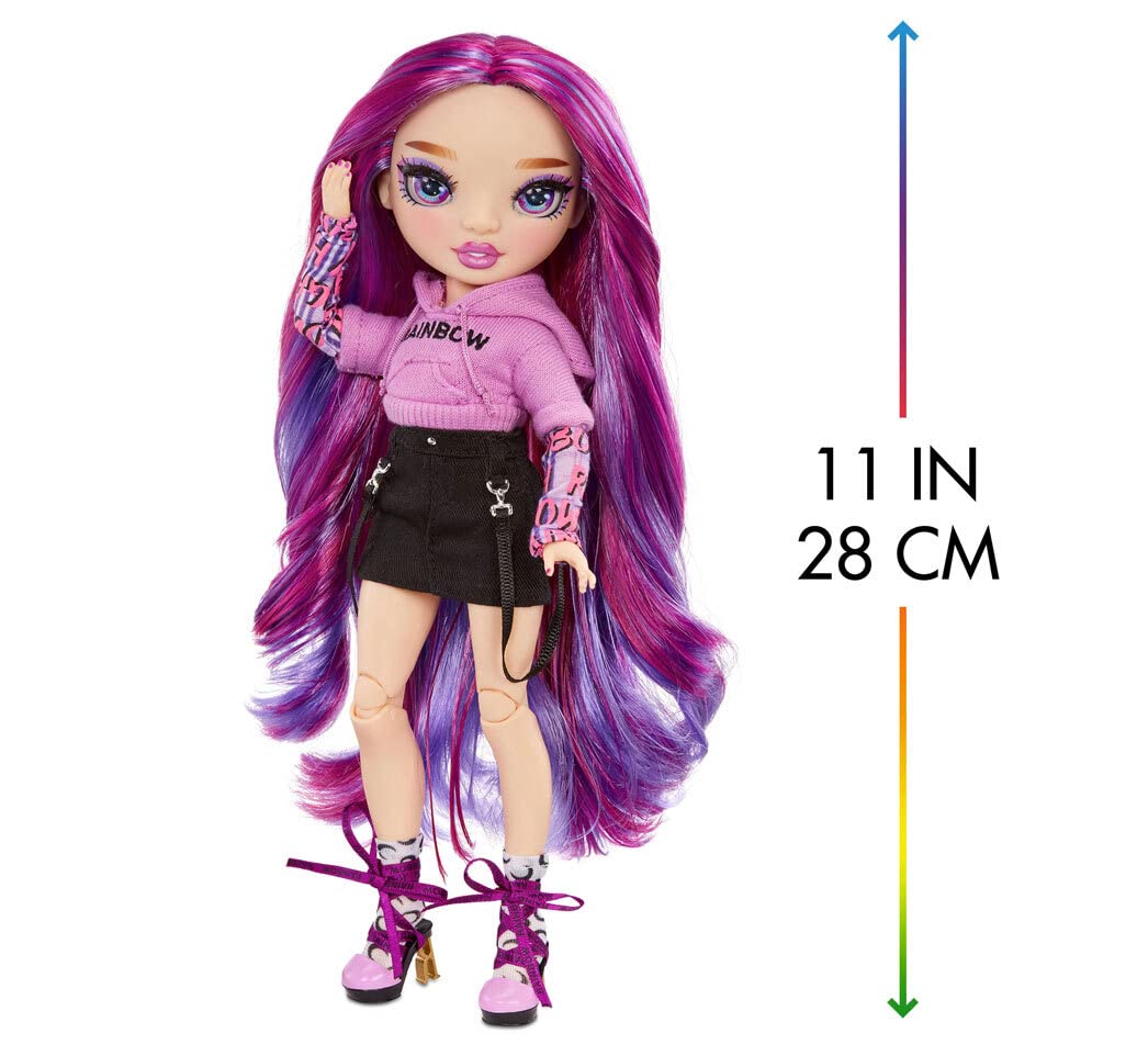 Rainbow High Series 3 EMI Vanda Fashion Doll - Orchid (Deep Purple) with 2 Designer Outfits to Mix & Match with Accessories, Gift for Kids and