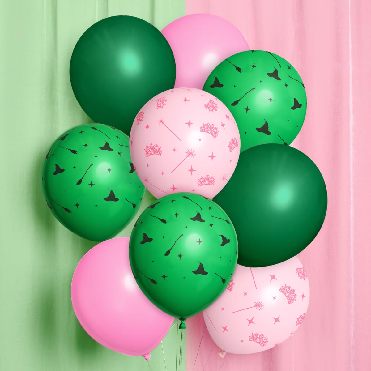 xo, Fetti Pink + Green Witch Latex Balloons - 24 pk, 12" | Birthday Decorations, Wizard Decor, Bachelorette Supplies, Girls Party Favor