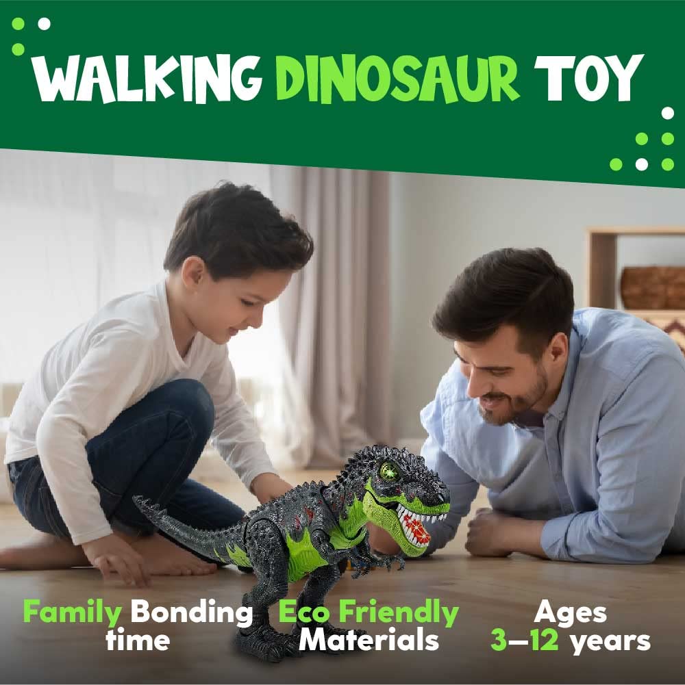 Toysery Tyrannosaurus T-Rex Walking Dinosaur Kids Toy. LED Lights and Realistic Sounds, for Kids 3-12 Years Old Boys and Girls (Colors May Vary)