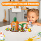 Jarsant Easter Bunny Carrot House Building Set, 2 Rabbits, Chick, Colorful Easter Egg and Basket Toy, Building Blocks Kit Ornaments Gift for Boys