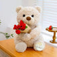 YUKOUQIAN Teddy Bear Stuffed Animal Cute Flower Plush Doll Toy 8 inch for Girls Boys Christmas(Bear hat Flower)