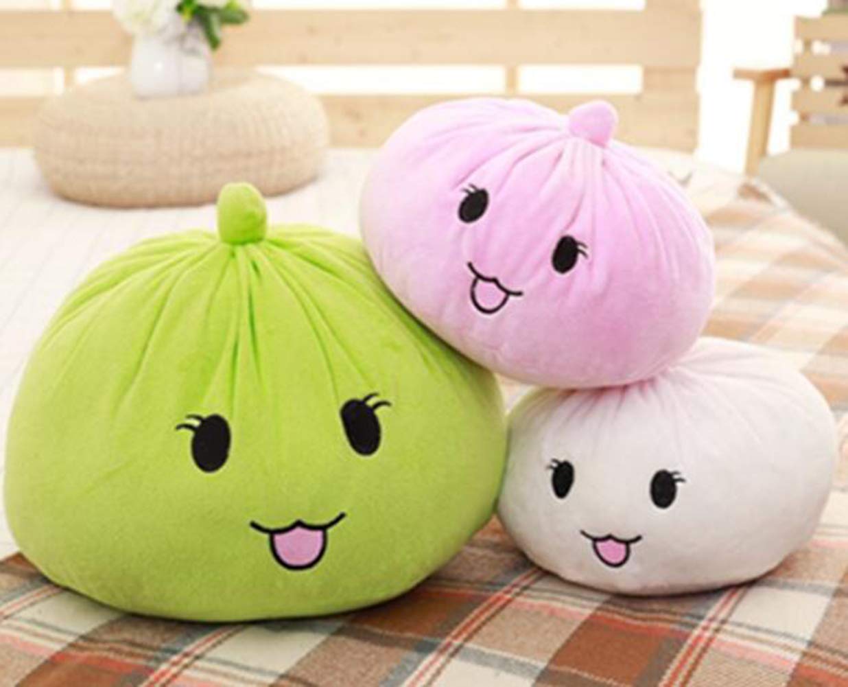 Gardening Spring Plush Toy Plush Toy Steamed Stuffed Fun Cute Dumpling Doll Sleeping Pillow Cushion (White)