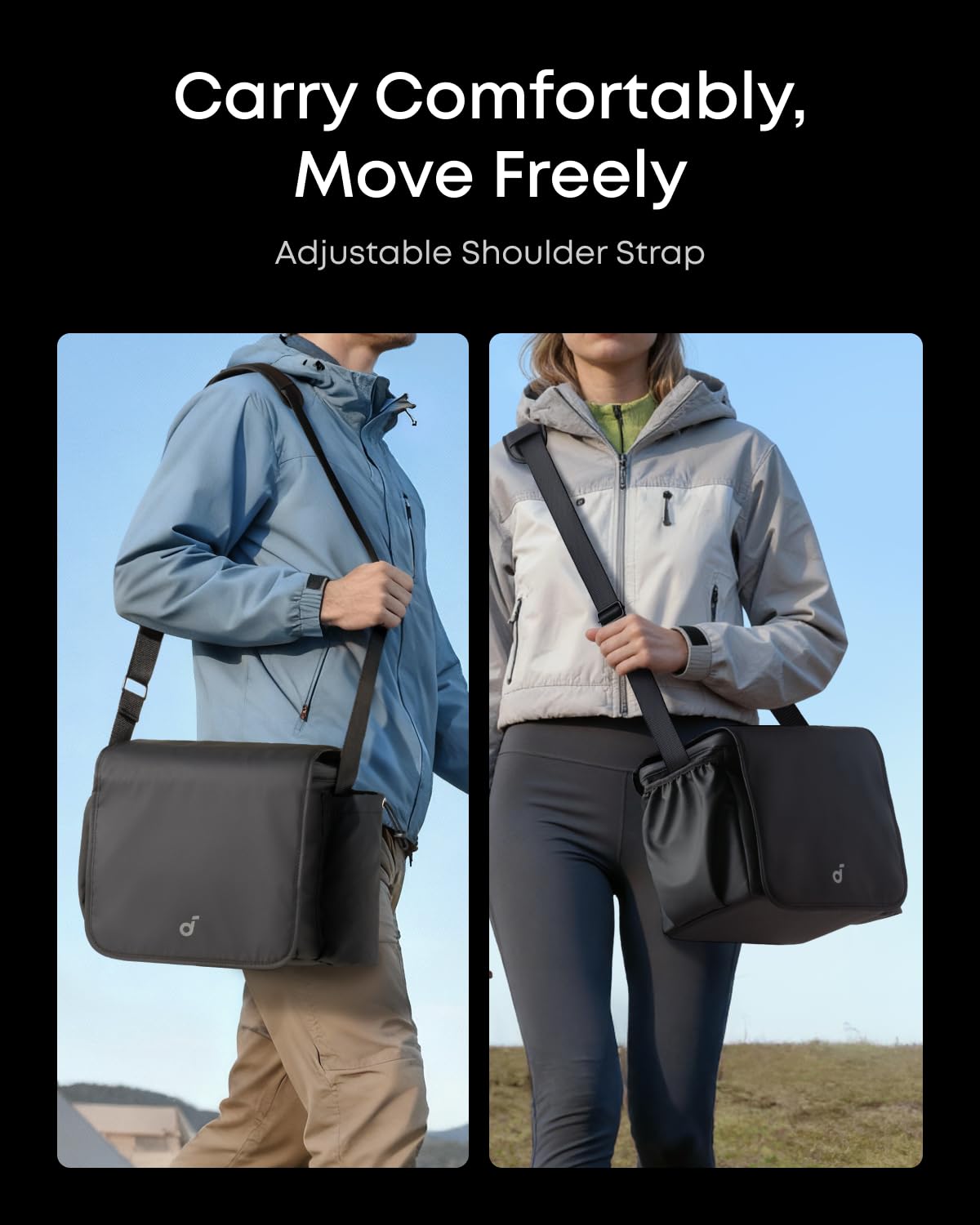 Soundcore Nebula Portable Carry Bag for P1&P1i Projector, Compact and Lightweight Travel Case with Adjustable Storage, Shoulder Strap, and Durable