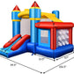 GOFLAME Inflatable Bouncing Castle with Ball Pit, Large Sliding and Jumping Area, Jumping Bouncing House with Basketball Hoop and Ball Shooting Nets