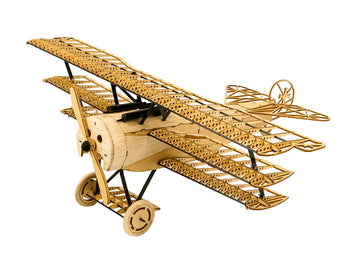 3D Wooden Puzzles DIY Fokker DR1 Triplane Model Aircraft Kit, Laser Cut Balsa Wood Model Airplane Kits to Build for Adults, WW1 Wooden Models Airplane