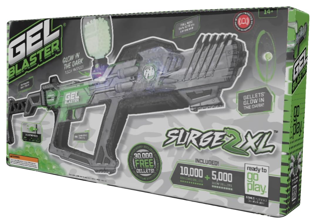Gel Blaster Surge XL 2 with Built-in Starfire Glow Activator - Upgraded GelBlaster Toy with 150+ Foot Range - Water Bead Ammo - Semi & Full Auto Modes