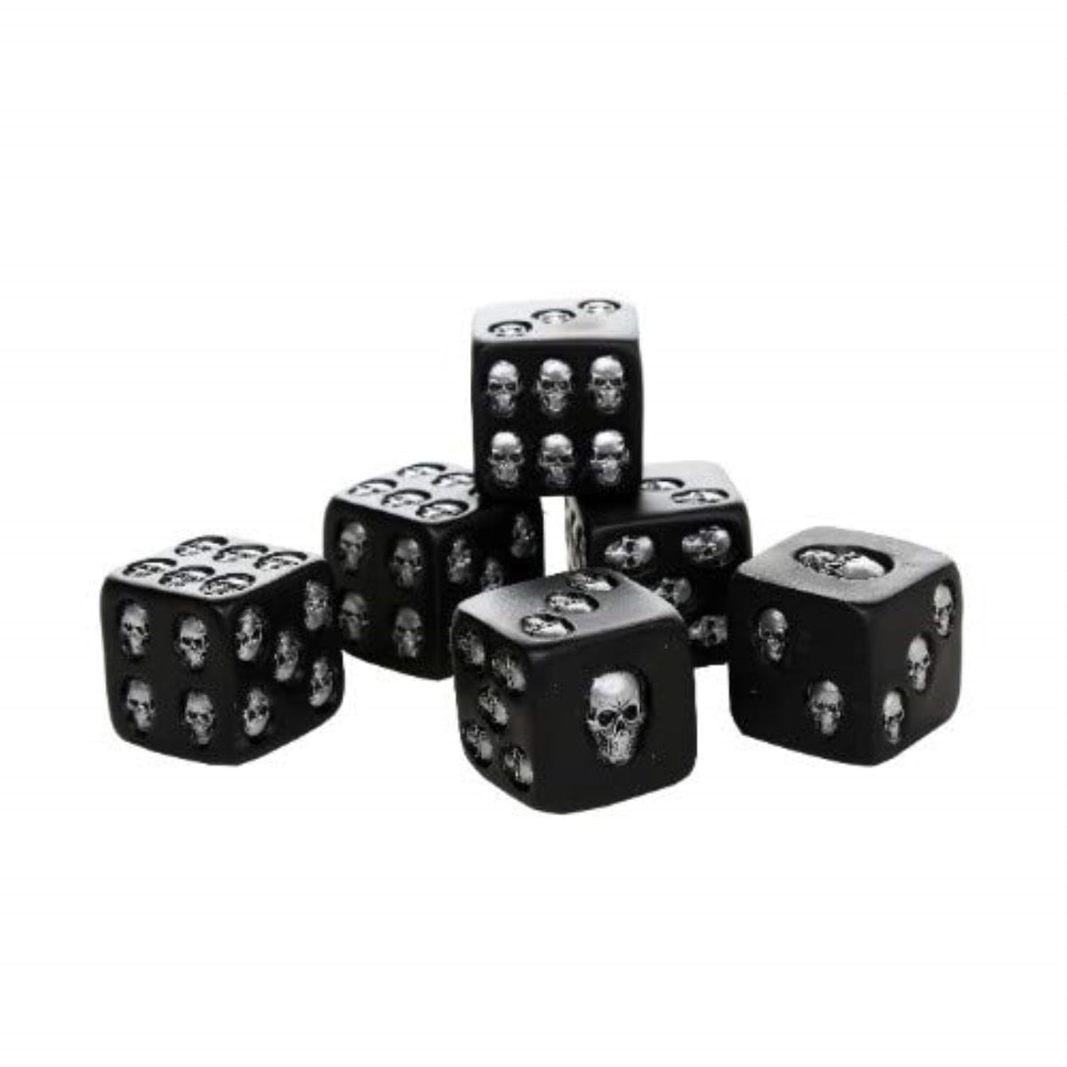 Pacific Giftware Decorative Black Skull Dice of Death 1.5 Inches Each Set of 6