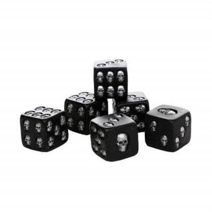 Pacific Giftware Decorative Black Skull Dice of Death 1.5 Inches Each Set of 6