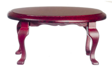 Dollhouse Miniature 1:12 Scale Mahogany Oval Coffee Table #T3084