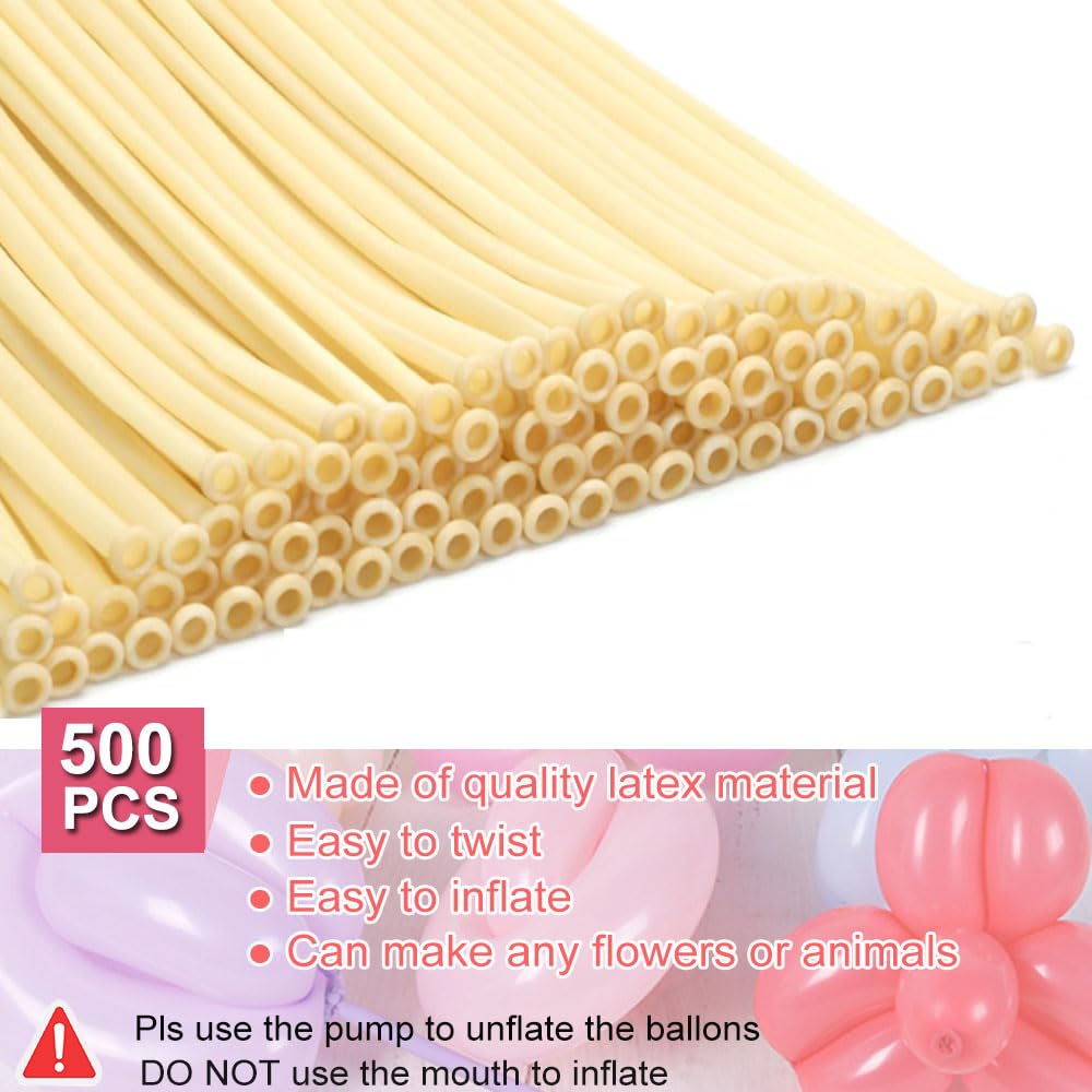 500Pcs 260 Clear Long Balloons, Twisting Animal Balloons Thickening Latex Magic Long Balloon for Animals Modeling Wedding Birthday Party Decorations