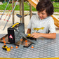 CAT Construction Toys, Store N Go Playset - Tin Travel Case Transforms into Multi-Level Worksite, Includes 2 Little Machines Vehicles & 10 +