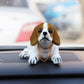 ATMOMO Shaking Head Lucky Dog Bobbing Heads Car Dash Puppy for Car Vehicle Decoration, Beagle (16x9x11cm)